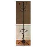 78 ins. Black Metal Coat Rack