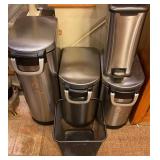 3 Superhuman & 1 Unmarked Maker Trash Cans & Mesh