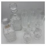 Cut Crystal Barware Including Decanters & Stemware