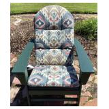 Green HDPE Plastic Adirondack Chair with Cushion