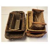 6 Rustic Rectangular Handwoven Baskets