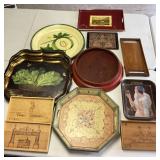 Twelve Decorative & Wooden Serving Trays