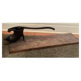 Vintage Cast Iron Sausage Maker Mounted on 36 in.