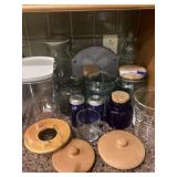 Kitchen Lot with Canisters & Shelf