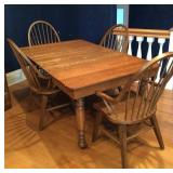 Solid wood Dining Table & 4 Windsor Style Chairs