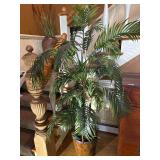 Artificial Palm Tree in Wood Bucket Planter