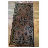 Vintage Turkish Oushak Runner Rug, 13-1/3 ins. x 3
