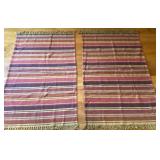 2 Handwoven Turkish Kilim Rugs Striped 64 ins. x 3