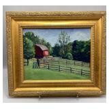 Linda M. Epstein Oil on Canvas Red Barn