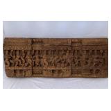 Hand Carved Hindu (?) Solid Wood Wall Hanging