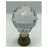 Faceted Crystal Sphere with Brass Base