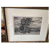 Luigi Lucioni Framed Etching Dated 1941