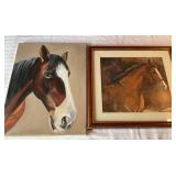 Sue Steiner Signed Horse Painting & Framed Horse P