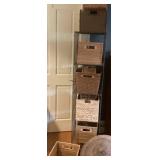 Metal Mesh Cube Shelves with Wicker & basket