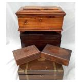 5 Wooden Boxes with Liners & Details