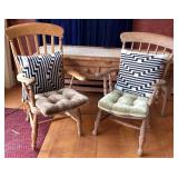 Wooden Spindle-Back Armchairs Matching Cushions