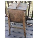 Vintage Wood Butter Churn with Crank Handle