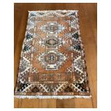 Vintage Turkish Hand-Knotted Wool Rug 64 x 37 ins.