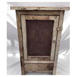 Primitive Wooden Cabinet with Punched Tin Door