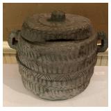 Hand-Carved Wooden Basket with Lid