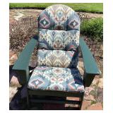 Green HDPE Adirondack Chair with Cushion
