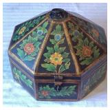 Antique Indian Mughal Hand-Painted Octagonal Marri