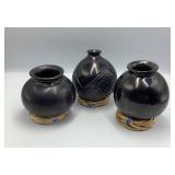 Dona Rosa Coyotepel Mexico Black Pottery Set