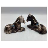 T Vail, Jr Native American Horse Figurines with Et