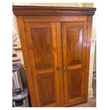 Primitive Pine Corner Cupboard With Schott Zwiesel