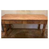 Country Style Oak Prep Table with Two Drawers