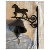 Cast Iron Bell with Horse Motif Made in China