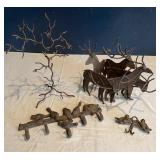Decorative Cast & Wrought Iron Lot with Deer, Bird