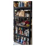 Heavy-Duty Black Metal Shelving Unit w/ Contents