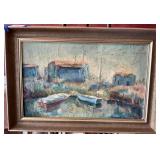 Signed 20th Century Oil on Canvas with Frame, 29.5