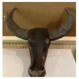 Decorative Wooden Water Buffalo Head Sculpture