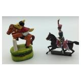 Ceramic Trinket Box & Metal Horse Figurine with Ri