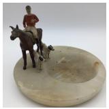 Fox Hunt Hounds & Rider on Stone Base