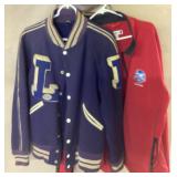 Butwin Navy Wool Letterman Jacket & Clique Red For