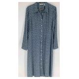 Orvis Ladies Light Blue Silk Shirt Dress Size 12