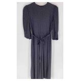 Brooks Brothers Navy Polka-Dot Rayon Dress Size 12