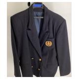 Jos A. Bank Navy Blue Wool Blazer with Crest