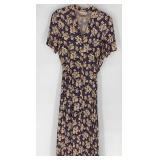 Brooks Brothers 100% Rayon Navy Floral Shirt Dress