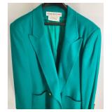 Evan-Picone Emerald Green Double Breasted Blazer