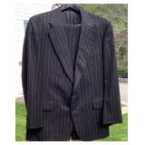 Geoffrey Lewis Ltd Menï¿½s Black Wool Blend Pin Stri