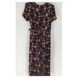 Brooks Brothers Navy & Gold 100% Silk Shirt Dress