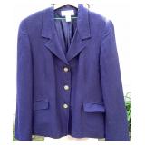 Orvis Women's Navy Linen Blazer with Gold Buttons