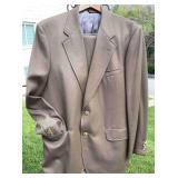 Brooks Brothers Men's Tan Suit with Cuffed Trouser