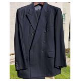 Geoffrey Lewis Ltd. Blue Pinstriped Wool Suit