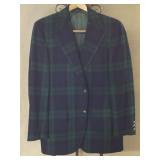 Julius Garfinckel & Co Green & Blue Plaid Jacket,