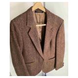 Brooks Brothers Brown Herringbone Tweed Blazer, Wo